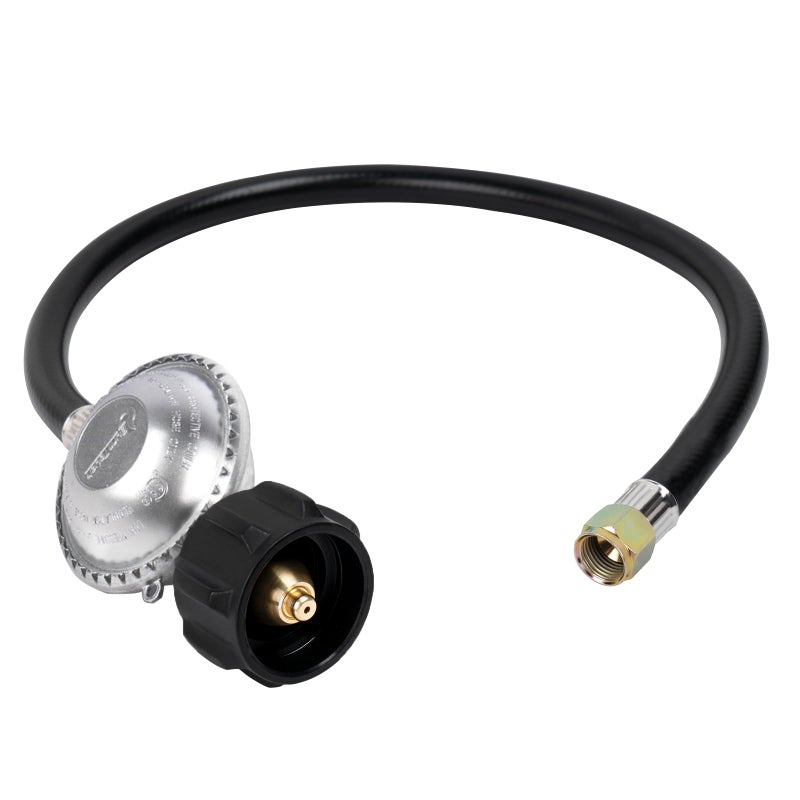 SHINESTAR 2 Feet Propane Regulator and Hose, Replacement Grill Part for Weber Spirit/Genesis, Blackstone 28"/36" Griddles, Patio Heater, Fire Pit and More, 3/8" Female Flare for Most LP Gas Grills - Image 1